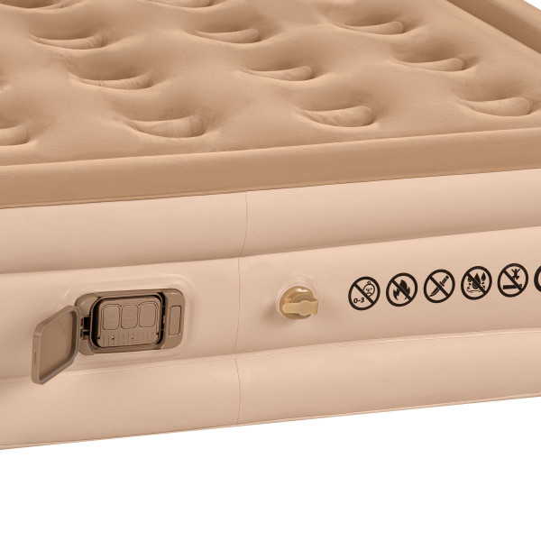 Materac dwuosobowy king size beżowy, Nils Camp NC2808, + pompka elektryczna