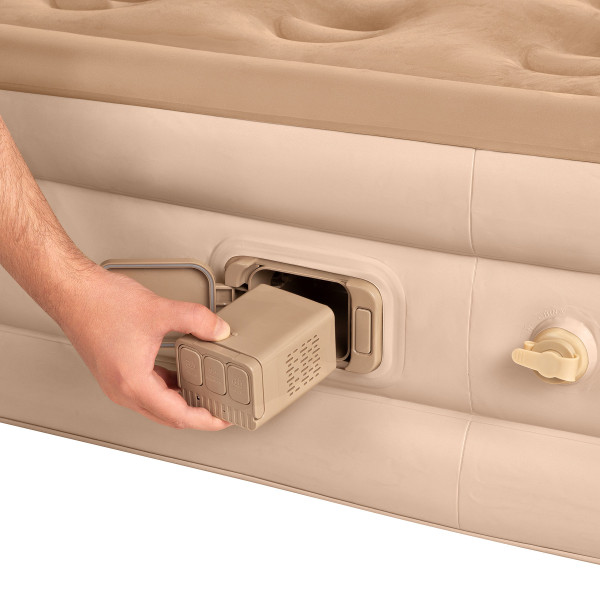 Materac dwuosobowy king size beżowy, Nils Camp NC2808, + pompka elektryczna