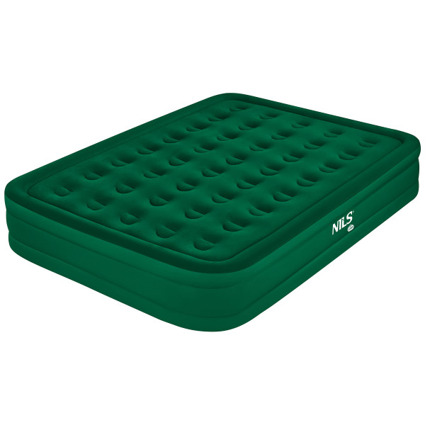 Materac dwuosobowy King Size zielony + pompka elektryczna Nils Camp NC2808