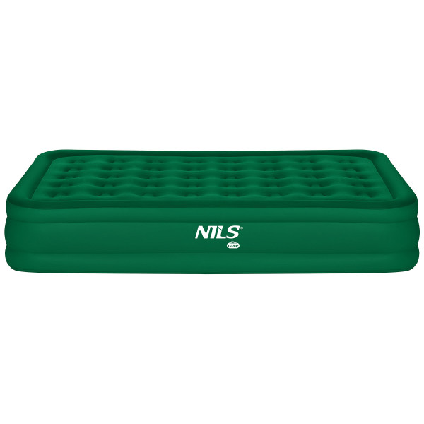 Materac dwuosobowy King Size zielony + pompka elektryczna Nils Camp NC2808