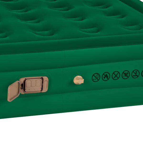 Materac dwuosobowy King Size zielony + pompka elektryczna Nils Camp NC2808