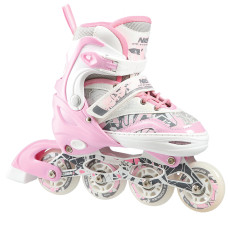 Łyżworolki z wymienną płą figurówkę Nils Extreme NF10927 A 2w1, pink, rozm. L(39-42)