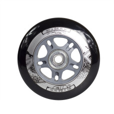 Wózki PU 90x24 82A czarne (4szt) + ABEC-9 chrome (8szt) zestaw Nils Extreme