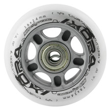 Koła PU 76x24 82A białe (4szt) + ABEC-7 (8szt) Nils Extreme, zestaw