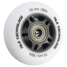 Koła PU 72x24 82A białe matowe (4szt) + ABEC-9 (8szt) zestaw Nils Extreme