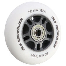 Koła PU 80x24 82A białe matowe (4szt) + ABEC-9 (8szt) zestaw Nils Extreme