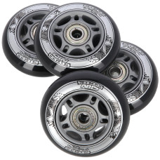 Koła PU 72x24 82A Nils Extreme, czarne (4szt) + ABEC-9 (8szt)