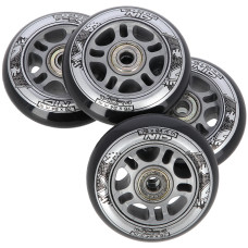 Koła PU 76x24 82A Nils Extreme, czarne (4szt) + ABEC-9 (8szt)