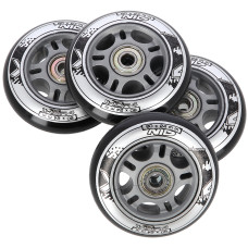 Koła 82A Nils Extreme PU 80x24, czarne (4szt) + ABEC-9 (8szt)