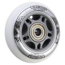 Koła PU 70x24 82A białe Nils Extreme, (4szt) + ABEC-7 (8szt) zestaw