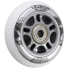 Koła PU 76x24 82A Nils Extreme, białe (4szt) + ABEC-7 (8szt)