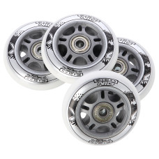Wózki PU 80x24 82A białe N (4szt) + ABEC-7 (8szt) zestaw Nils Extreme