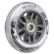 PU 90x24 82A przezroczyste (4szt) + ABEC-7 Chrome (8szt) zestaw Nils Extreme