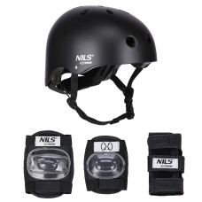 Kask z ochraniaczami zestaw czarny Nils Extreme MR290+H230, rozm. S