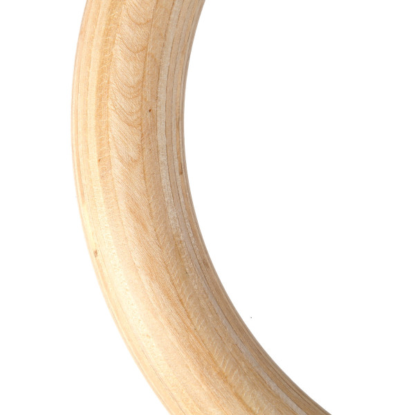 Kółka gimnastyczne z miarką drewniane HMS Premium TX08, karabińczyk