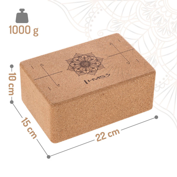 Zestaw do jogi HMS mata TPE YM11 + kostka KJ02 + pasek SJ02