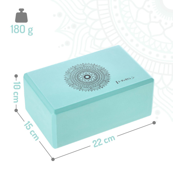 Zestaw do jogi HMS, mata TPE YM10, kostka KJ02, pasek SJ02, mint