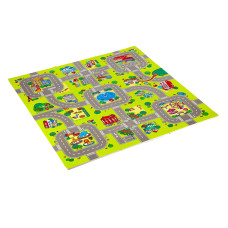 Mata dziecięca Puzzle Cars Nils Fun MD02, 9 elementów, 90x90CM