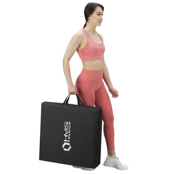 Materac gimnastyczny składany HMS Premium MGS02 Black, 1800x600mm