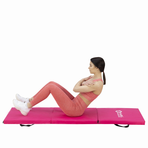 Materac gimnastyczny składany HMS Premium MGS02 PINK, 1800x600MM