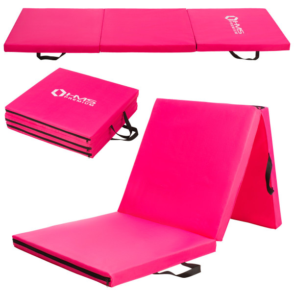 Materac gimnastyczny składany HMS Premium MGS02 PINK, 1800x600MM