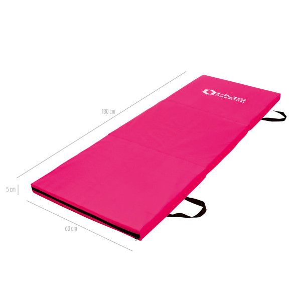 Materac gimnastyczny składany HMS Premium MGS02 PINK, 1800x600MM