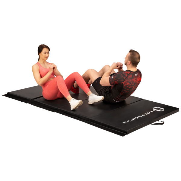 Materac gimnastyczny składany HMS Premium MGS01 Black, 2400x1200 mm