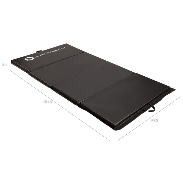 Materac gimnastyczny składany HMS Premium MGS01 Black, 2400x1200 mm