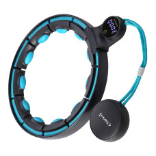 Hula hop black/turquoise z magnesami i obciążnikiem + licznik HMS HHM17