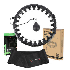 Hula hop HMS HHW12 Black z wyłąstkami i obciążnikiem, HMS + pas BR163 Black Plus Size