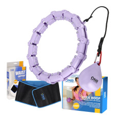 Hula hop zestaw OHA02 Violet z wypustkami i obciążnikiem One Fitness + pas BR160