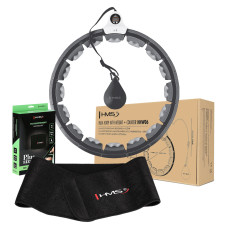 Hula Hop HMS HHW06 Black z piłką grawitacyjną i licznikiem, pas BR163 Black Plus Size