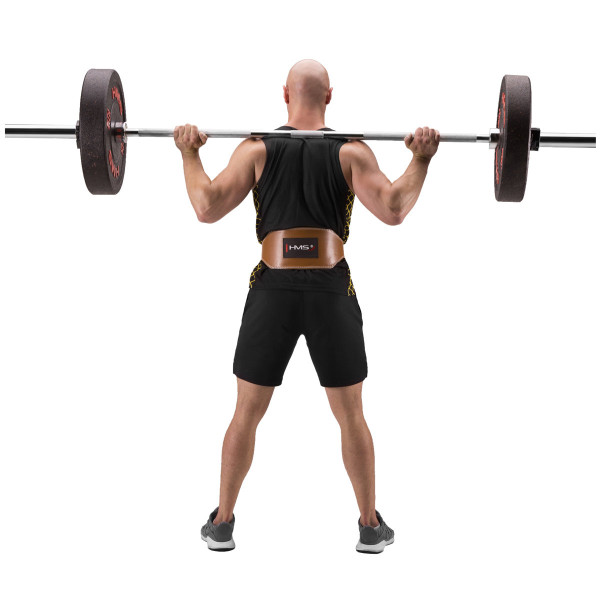 Pas do ćwiczeń siłowych HMS PA3998, brązowy, rozm. M