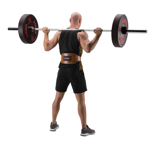 Pas do ćwiczeń siłowych HMS PA3998, brązowy, rozm. M