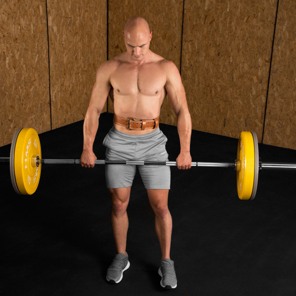 Pas do ćwiczeń siłowych HMS PA3998, brązowy, rozm. M