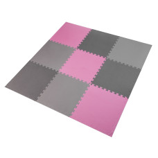 Mata puzzle Multipack Pink-Grey 10mm One Fitness MP10, 9 elementów