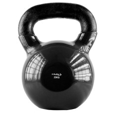 HMS Kettlebell żeliwny pokryty winylem KNV20, czarny