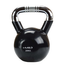 Kettlebell żeliwny pokryty winylem z chromowanym uchwytem HMS KTC20, czarny