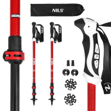 Kije trekkingowe aluminiowe Nils TK8601, czerwone