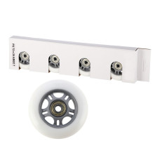 Koła PU 72x24 82A białe (4szt) + ABEC-7 (8szt) zestaw Stock, Nils Extreme