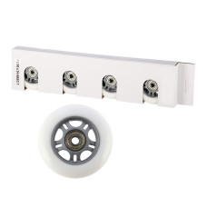 Koła PU 80x24 82A białe (4szt) + ABEC-7 (8szt) zestaw Stock, Nils Extreme