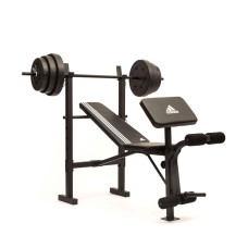 Ławka treningowa ze sztangą Adidas ADBE-10349, 45 kg