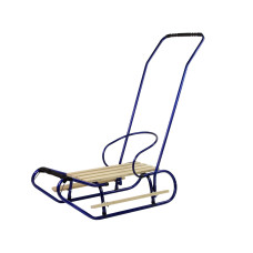 Sanki Metalowe z Pchaczem Oparcie Pasek Niebieskie