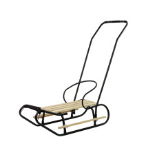 Sanki Metalowe z Pchaczem Oparcie Pasek Czarne