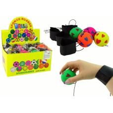 Piłka PU Na Gumce 6 cm 4 Kolory Serca