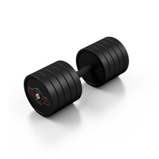 Hantla stalowa gumowana Marbo Sport, 37,5kg czarny mat