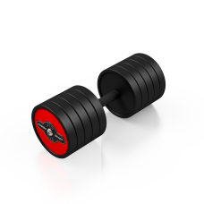 Hantla stalowa gumowana Marbo Sport 37,5kg czerwony połysk