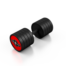 Hantla stalowa gumowana 35kg czerwony połysk, Marbo Sport