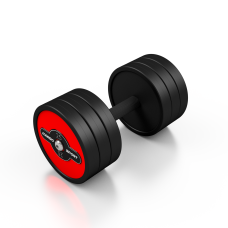 Hantla stalowa gumowana 25kg czerwony połysk, Marbo Sport