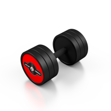 Hantla stalowa gumowana 20kg Marbo Sport, czerwony połysk